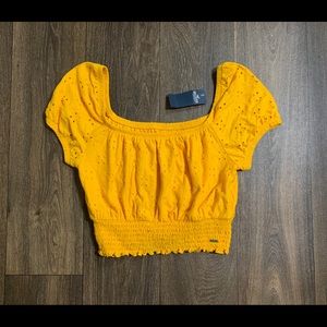 hollister yellow crop top